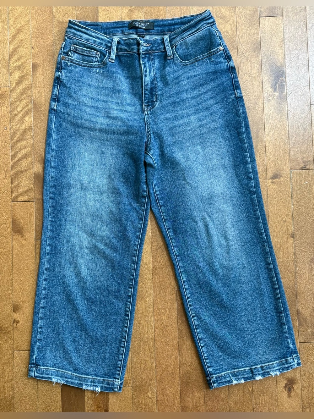 Judy Blue High-Waisted Cropped Wide Leg Jeans Medium Wash Size 9/29